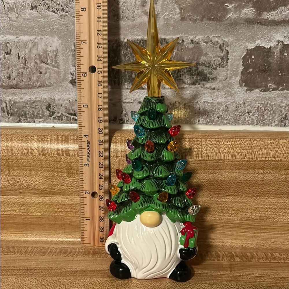 Festive Gnome Christmas Tree Decoration - Green and Yellow